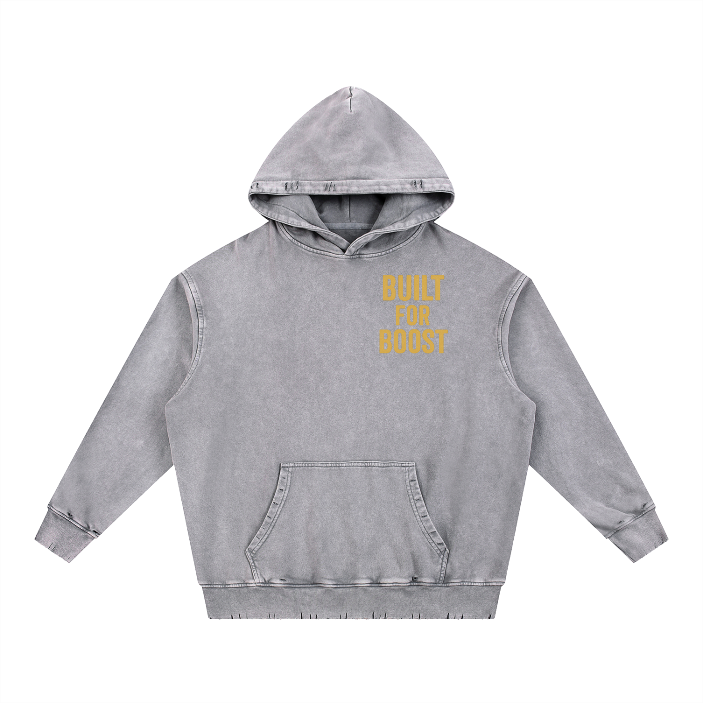 Snow Wash Hand-Frayed Heavyweight  Hoodie